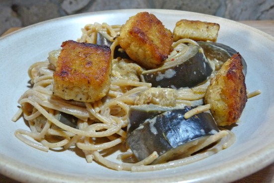 Pates aubergine-tempeh