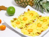 Carpaccio d&rsquo;ananas aux kumquats, zeste de citron vert et&nbsp;spéculoos