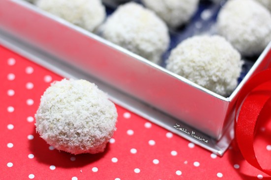 Truffes pralinées chocolat blanc coco