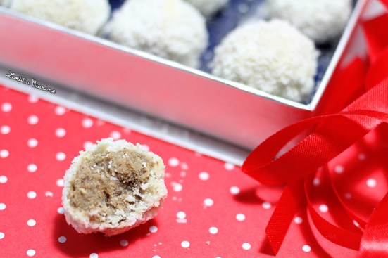 Truffes pralinées chocolat blanc coco