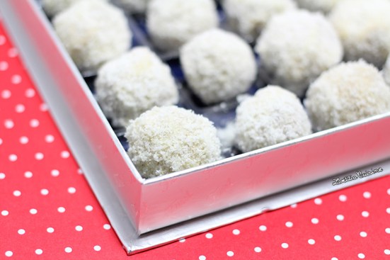 Truffes pralinées chocolat blanc coco