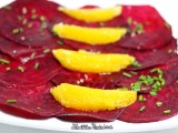 Carpaccio de betterave aux suprêmes&nbsp;d&rsquo;oranges