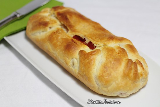 Feuilleté de patate douce et bolets