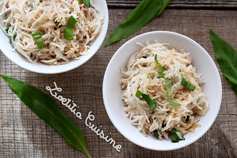 Salade de navet à la pomme et à l'ail des ours