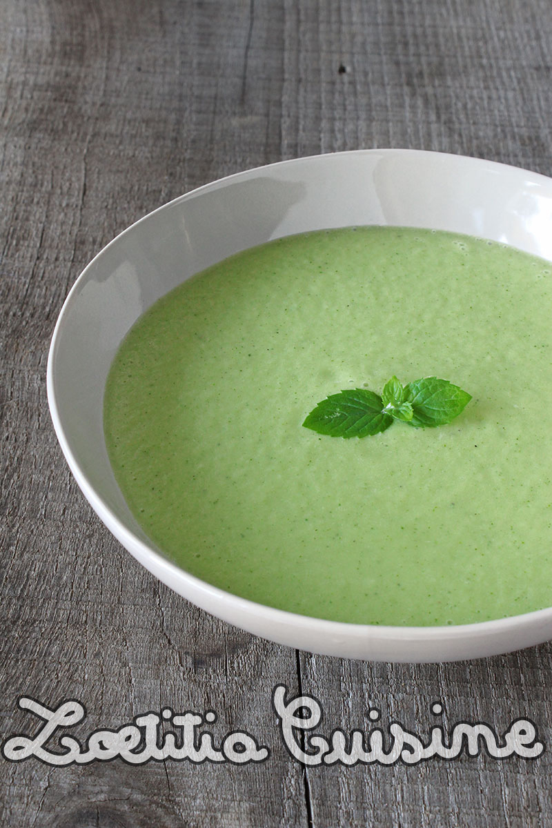 Gaspacho de courgettes à la menthe {Végane et cru}