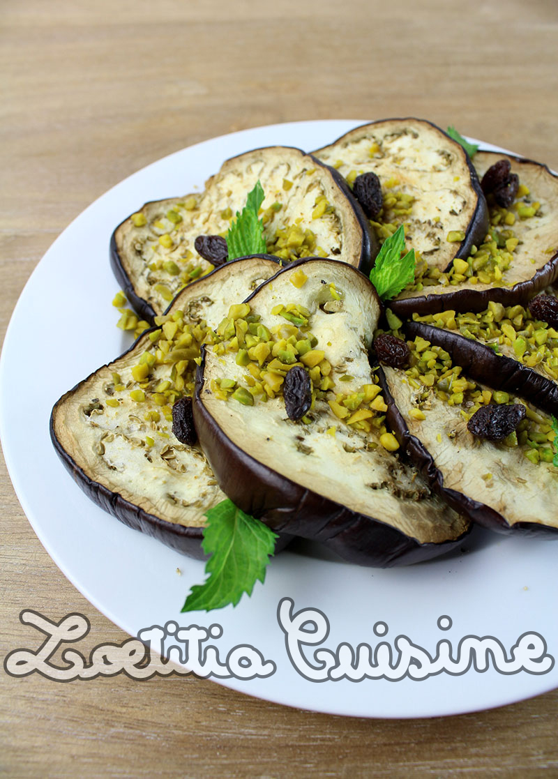 Salade d'aubergines grillées aux pistaches