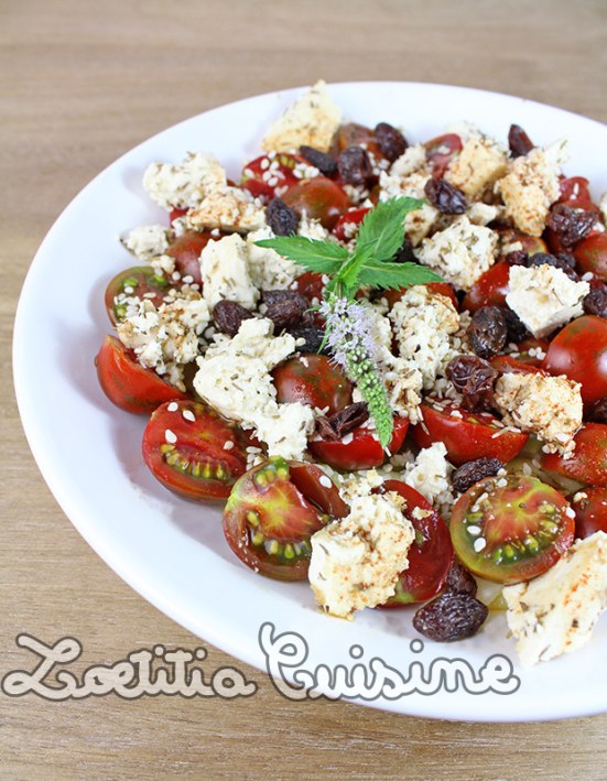 Salade de pâtisson et tomates cerises
